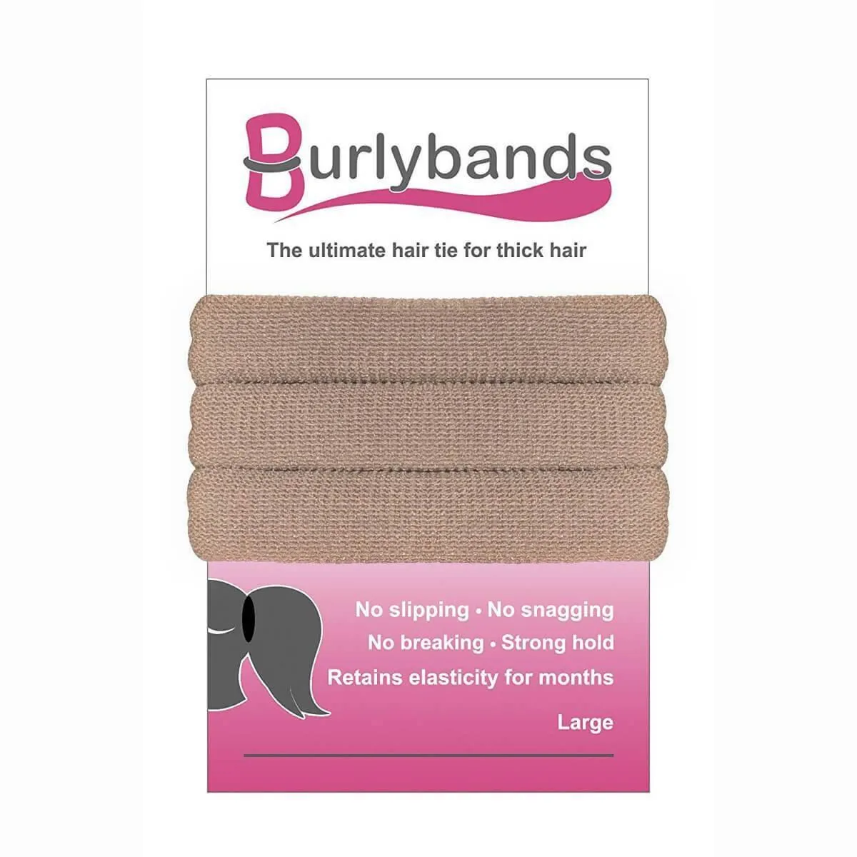 Burlybands Hair Ties for Thick Hair – 3 Pack