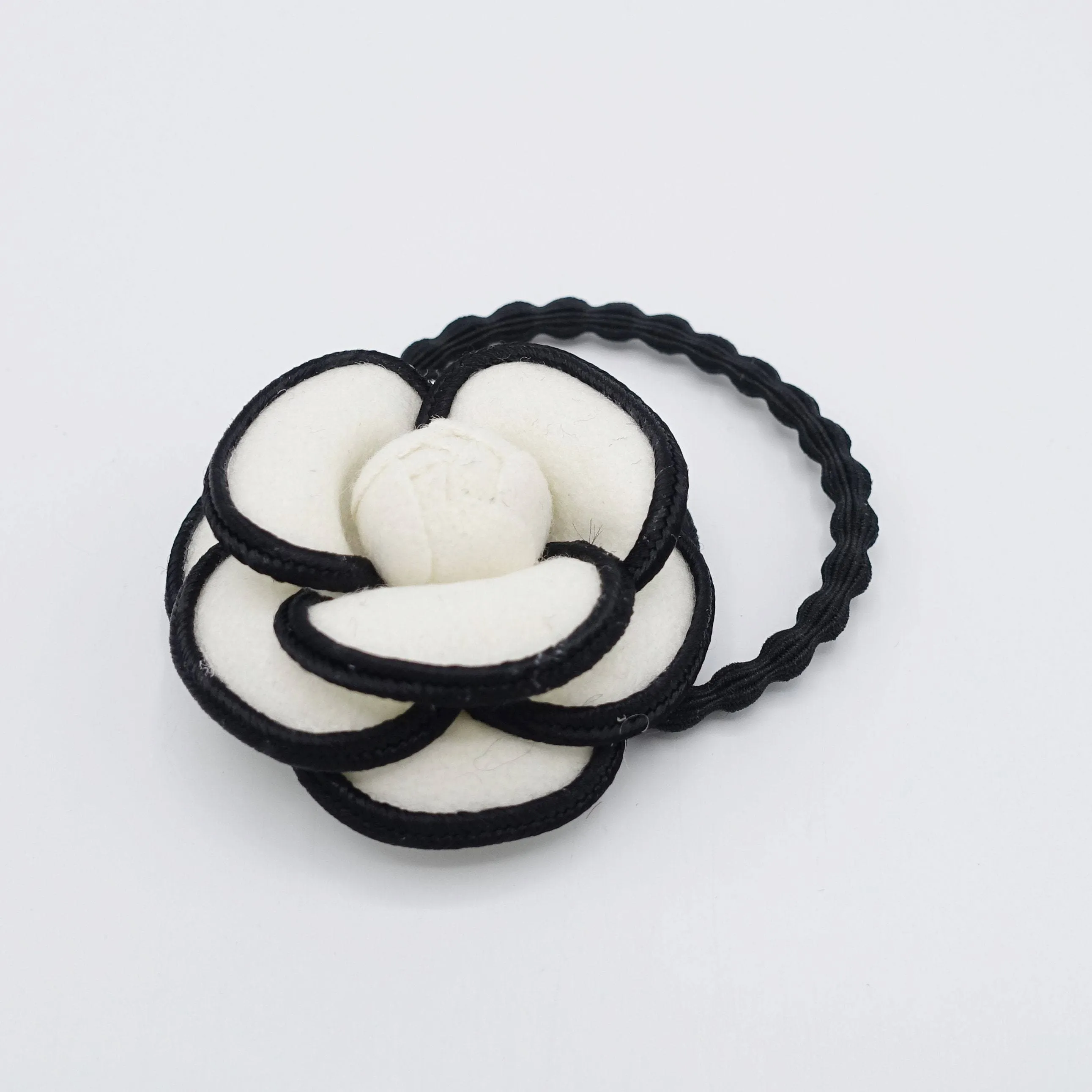 camellia hair elastic ponytail holder