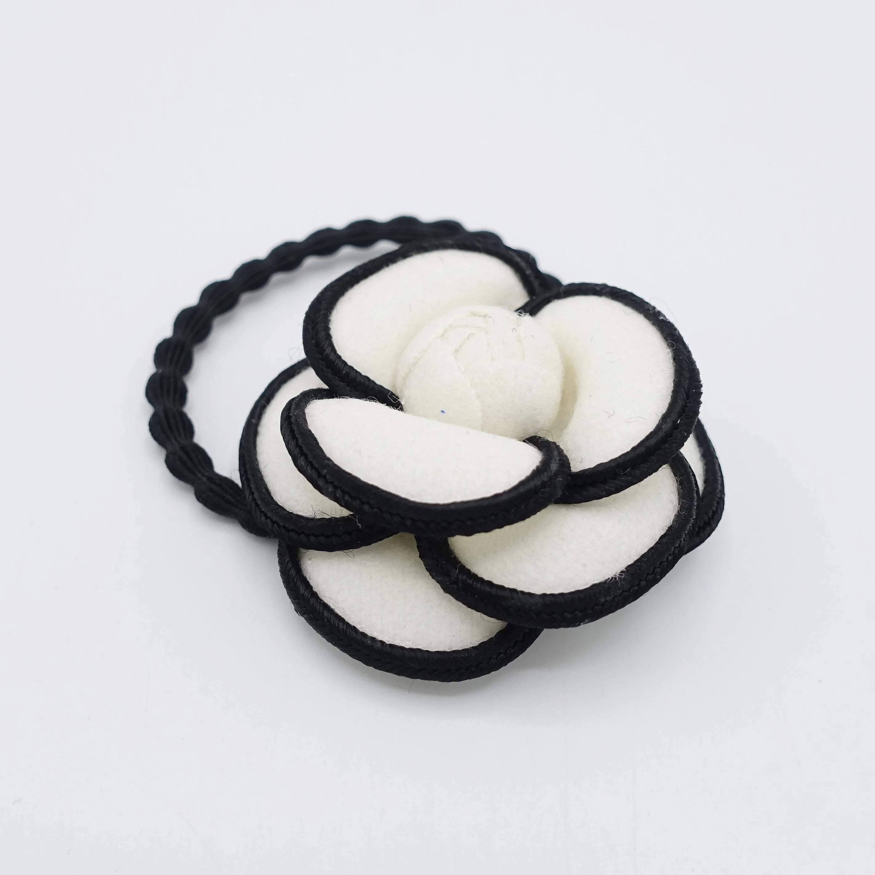 camellia hair elastic ponytail holder