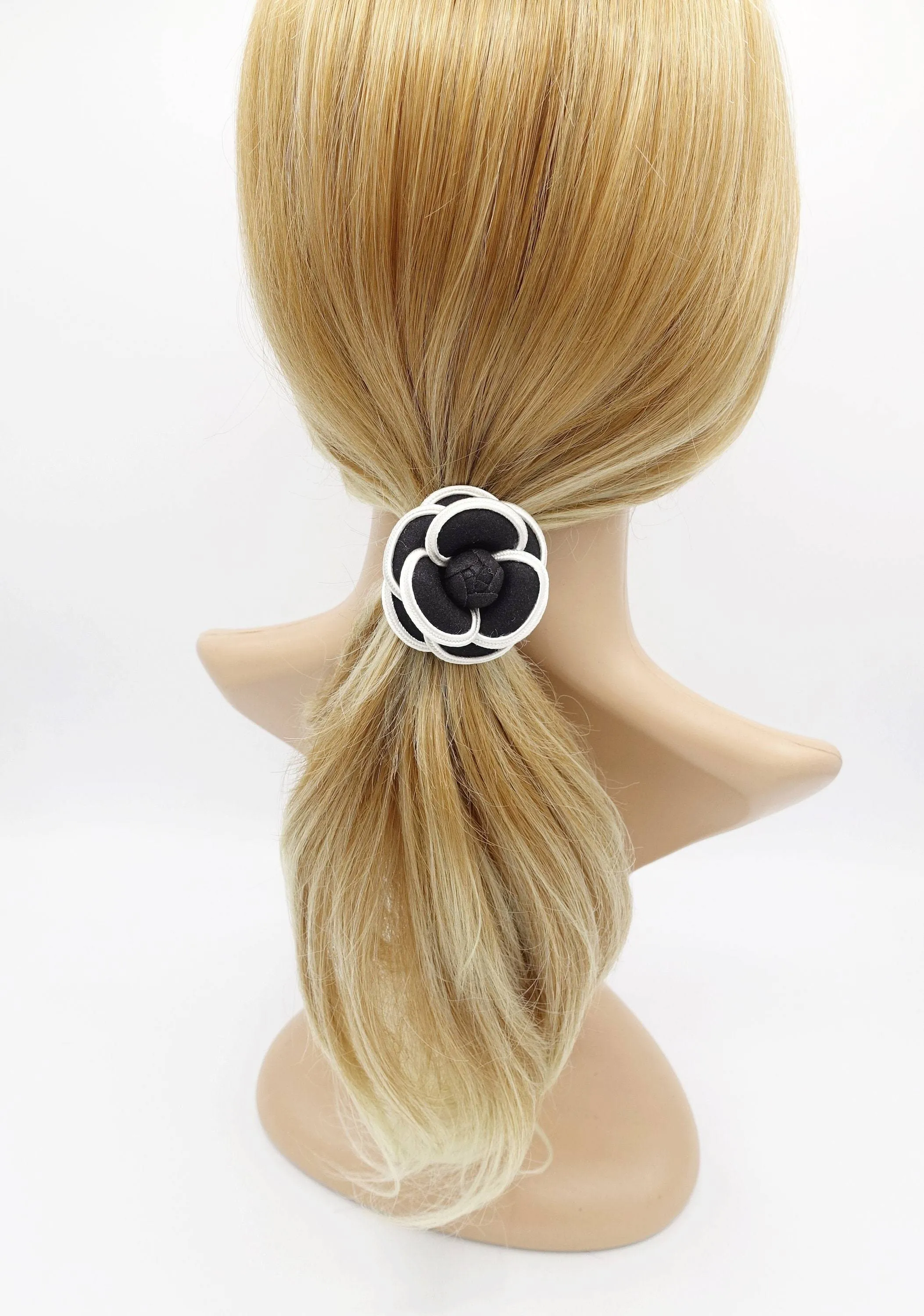 camellia hair elastic ponytail holder