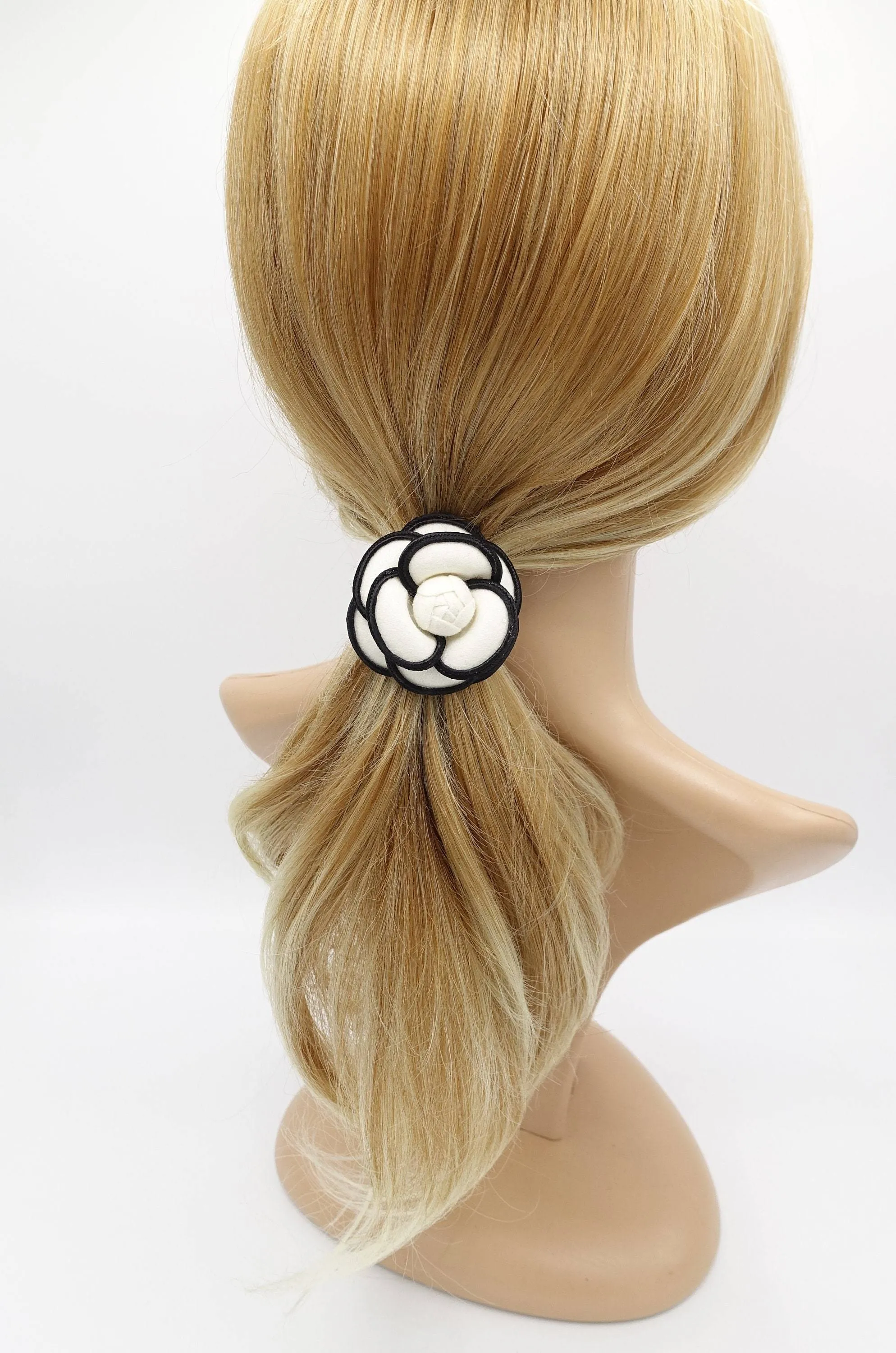 camellia hair elastic ponytail holder