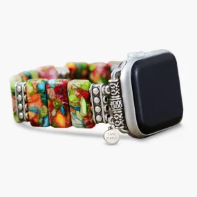 cape diablo CD AWSSChicF Chic Flower Stretch Apple Watch Strap Small