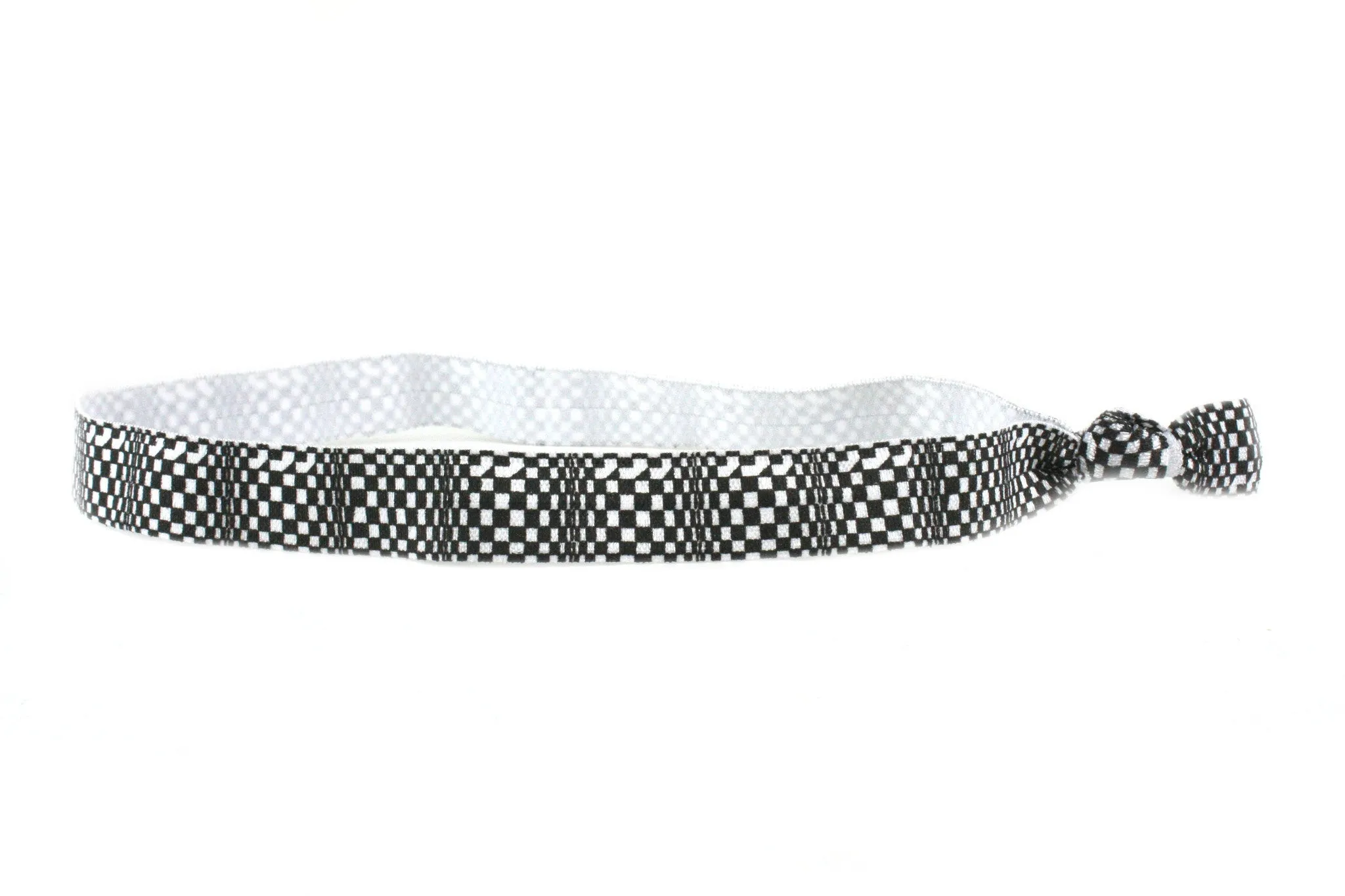 Checkers Black White Elastic Headband (SKU 6079 HB)