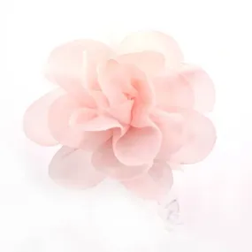 Chiffon Fabric Flower Comb Style Bun Wrap Camellia Pink