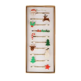 Christmas Enamel Hair Slides (x 10)