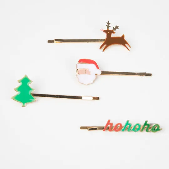 Christmas Enamel Hair Slides (x 10)