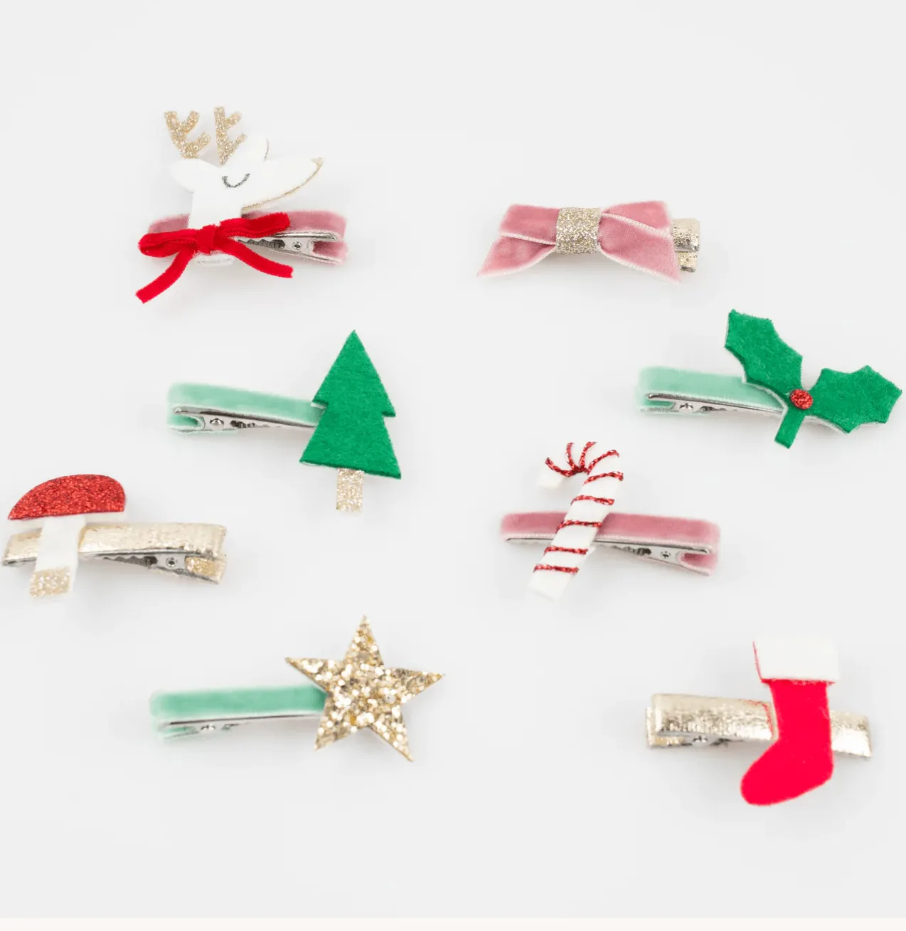 Christmas Icon Hair Clips (x 8)