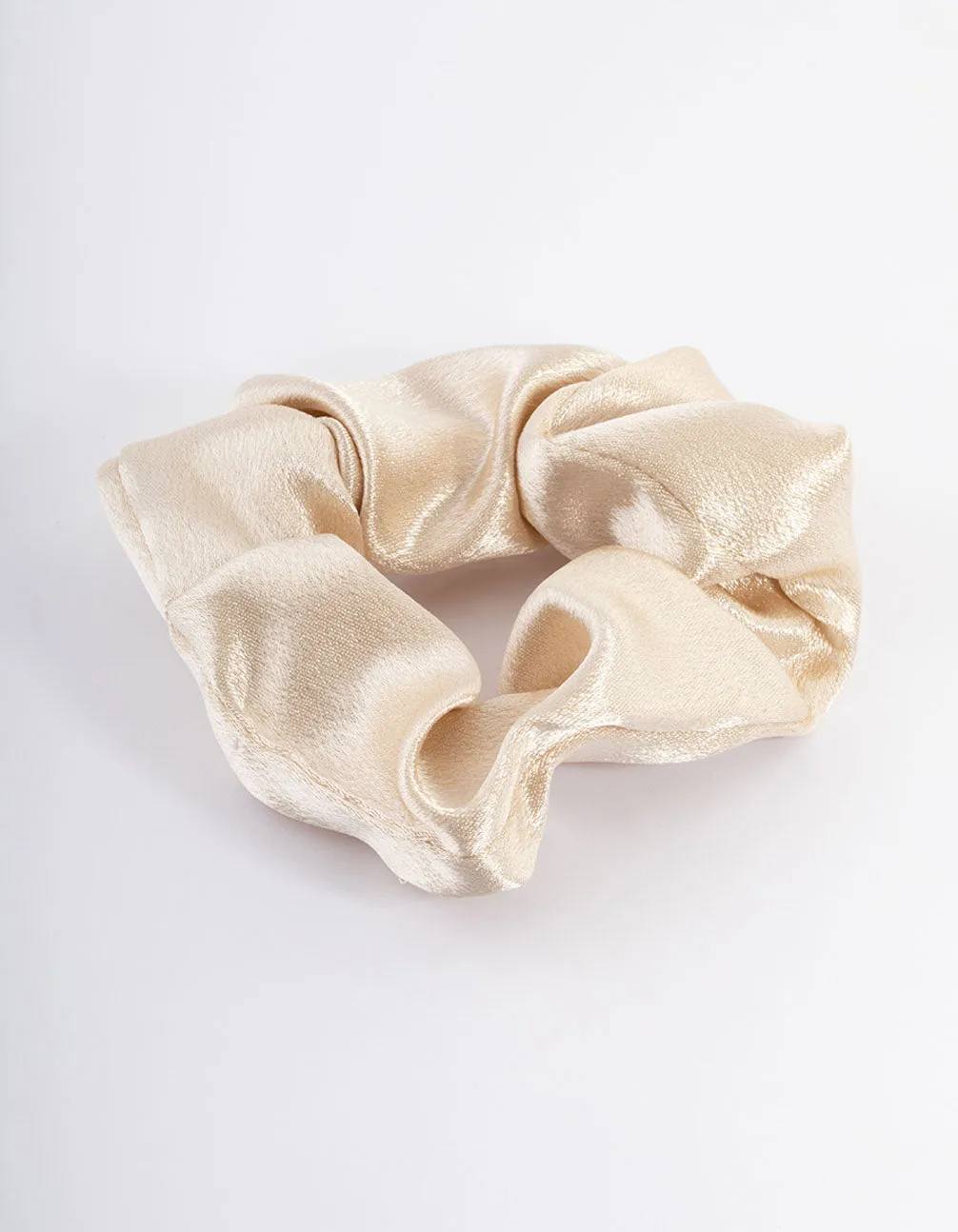 Cream Fabric Satin Scrunchie