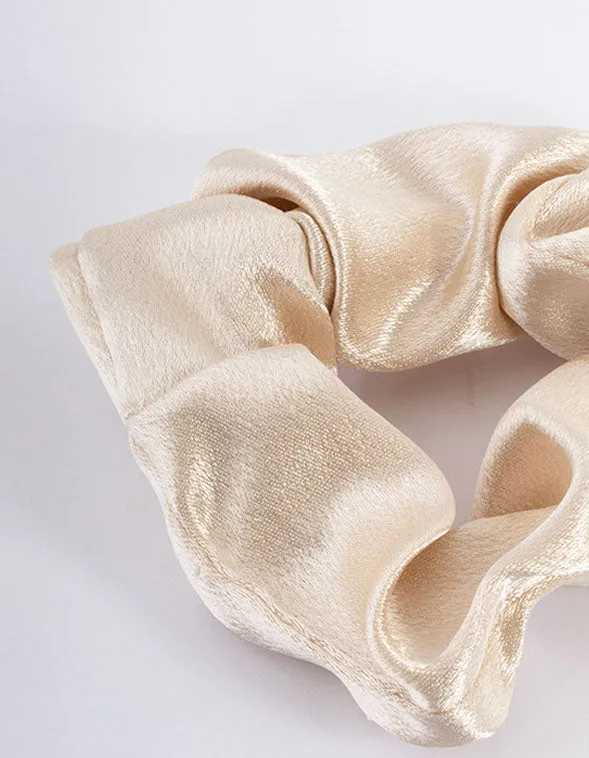 Cream Fabric Satin Scrunchie