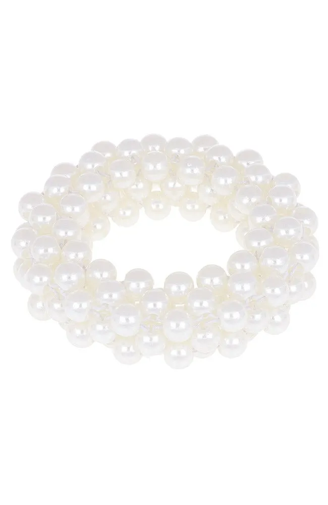 Cream Pearl Scrunchie