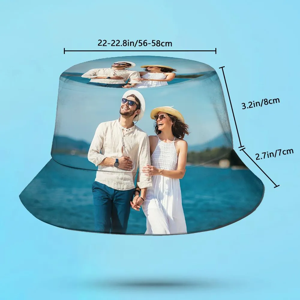 Custom Bucket Hat Unisex Photo Bucket Hat Personalize Wide Brim Outdoor Summer Cap Hiking Beach Sports Hats Gift for Lover