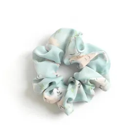 Cyan Flower Scrunchie