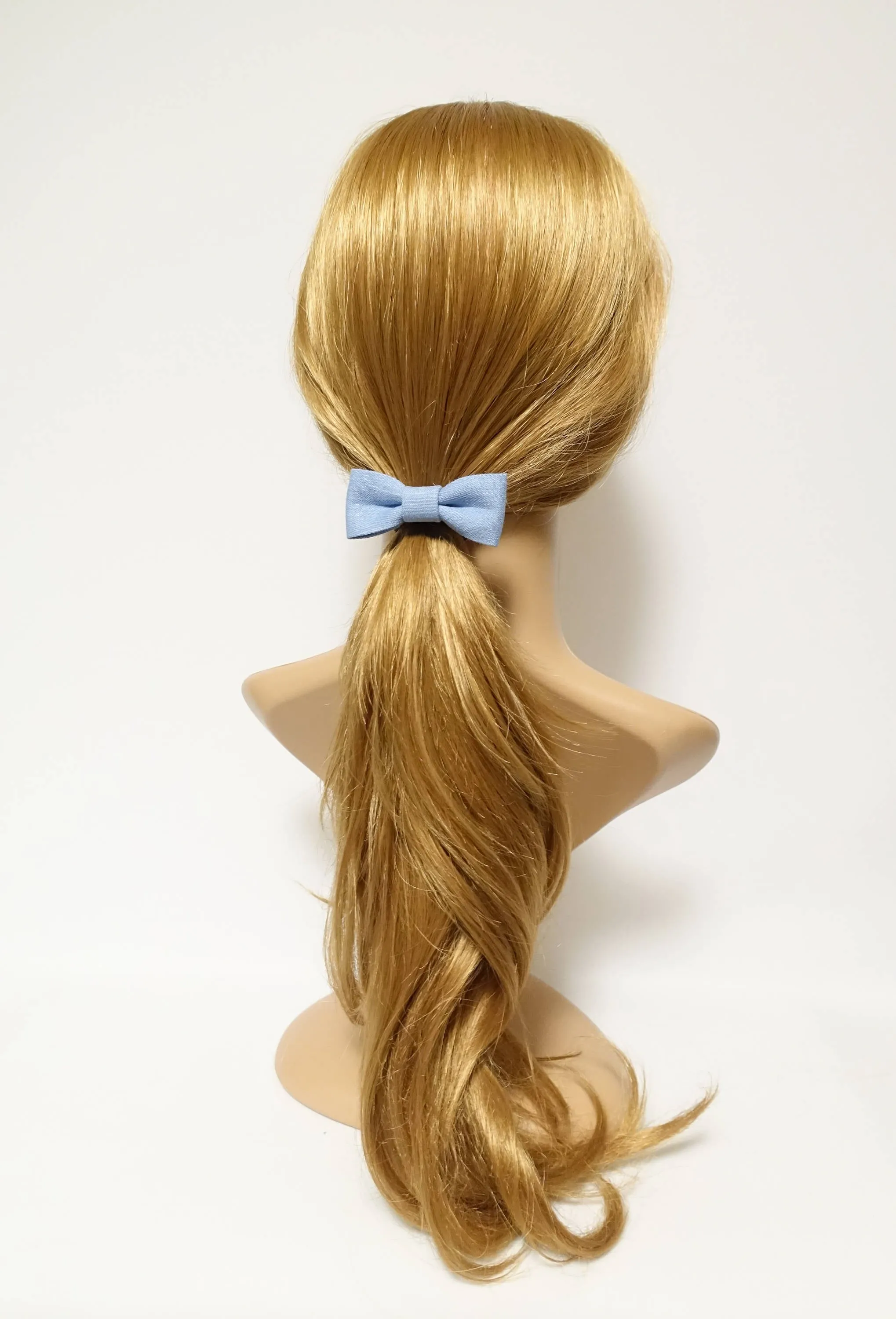 Denim Jean Mini Bow Elastic Ponytail Holder for Women Hair Ties