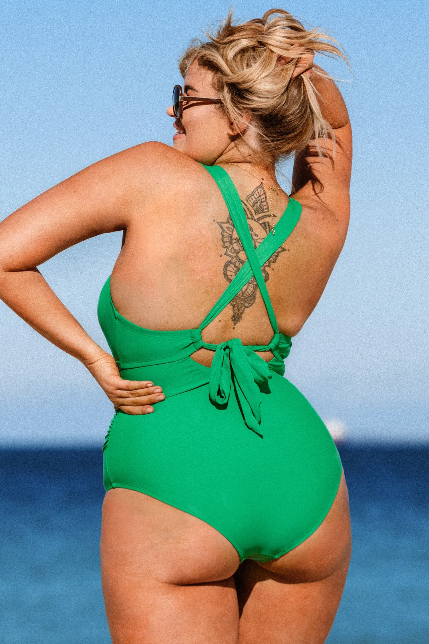 Dessert & Daiquiris Shirred Tummy Control Plus Size One Piece