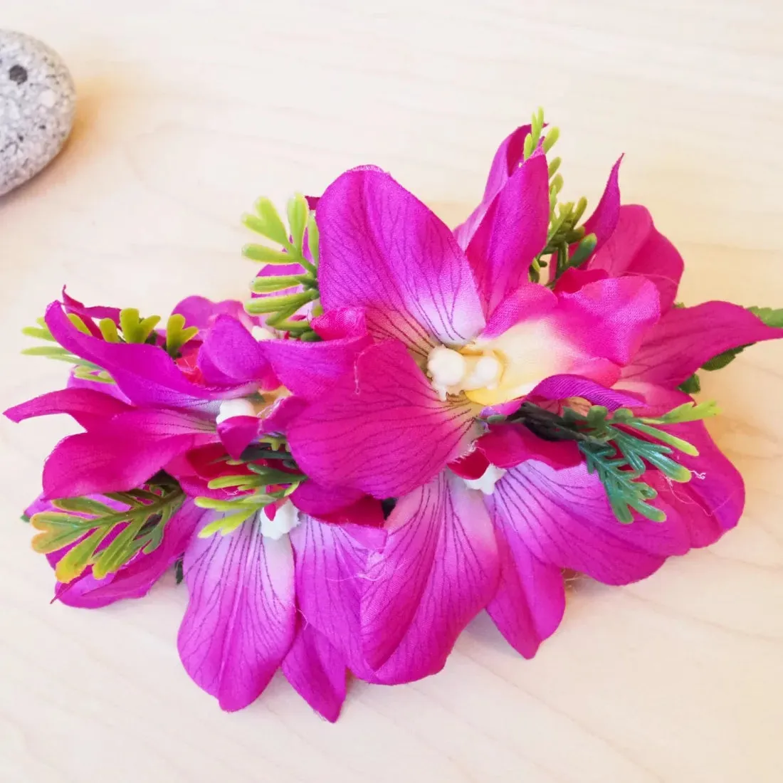 Eden Purple Hawaiian Flower Hair Clip