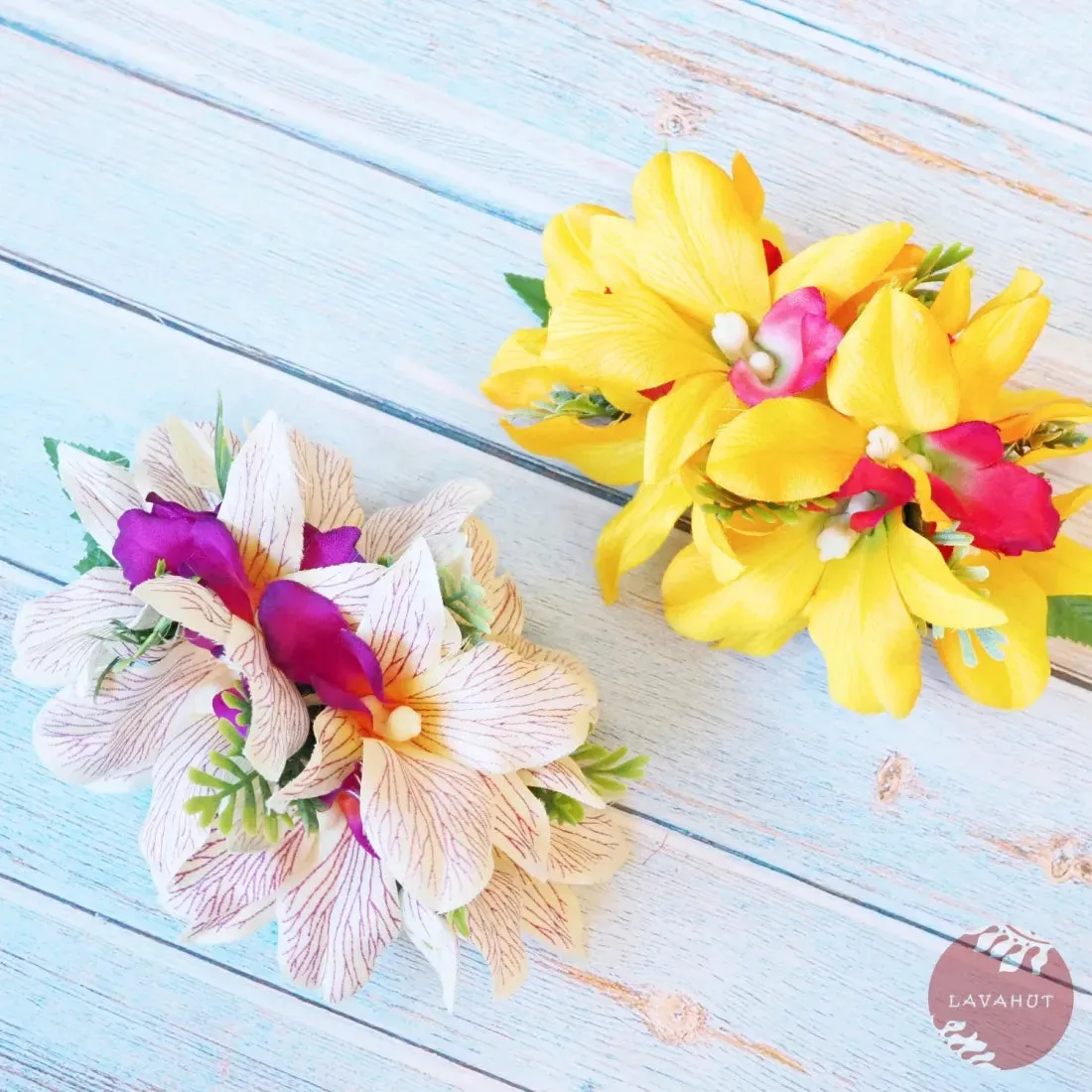 Eden Yellow Hawaiian Flower Hair Clip