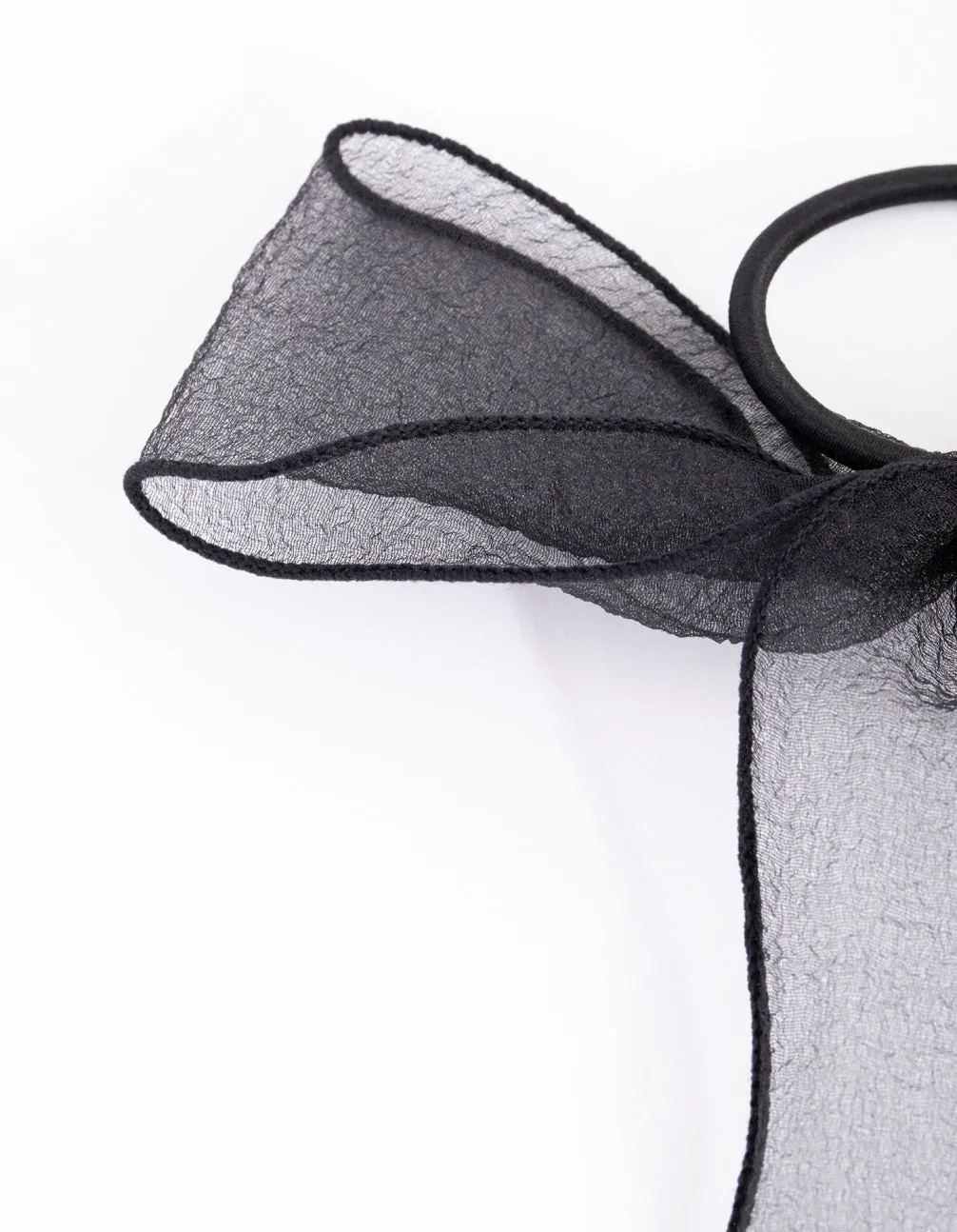 Edge Black Ribbon Hair Tie