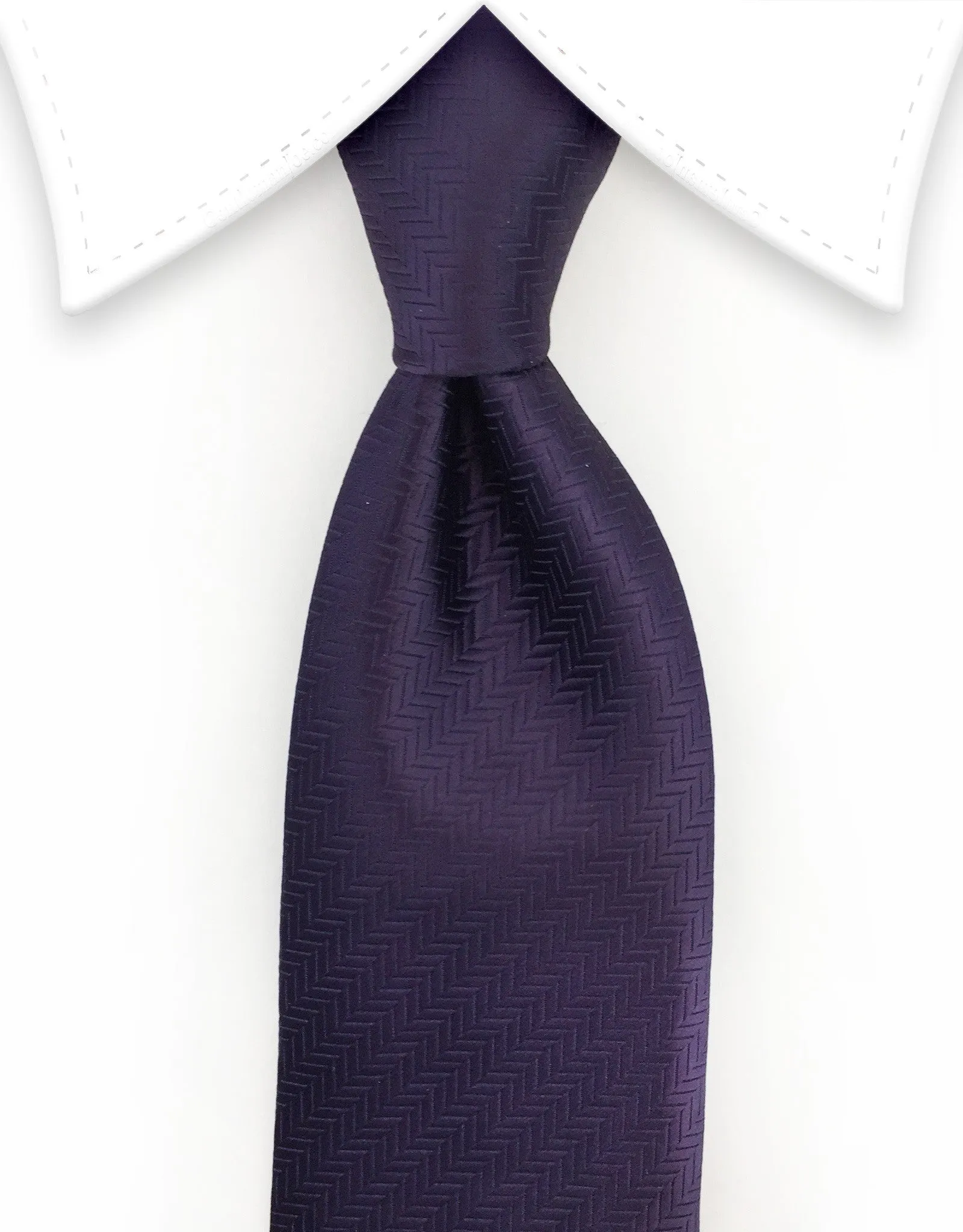 Eggplant Purple Herringbone Tie