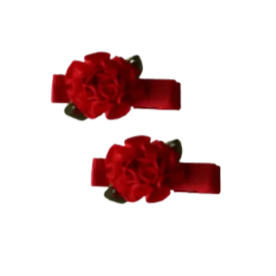 Embellished Non Slip Hair Clip - Satin Flower (4 colour options)