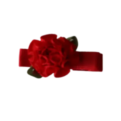 Embellished Non Slip Hair Clip - Satin Flower (4 colour options)