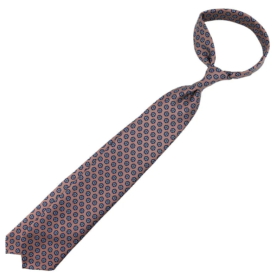 Floral Printed Silk Tie - Hopsack - Hand-Rolled