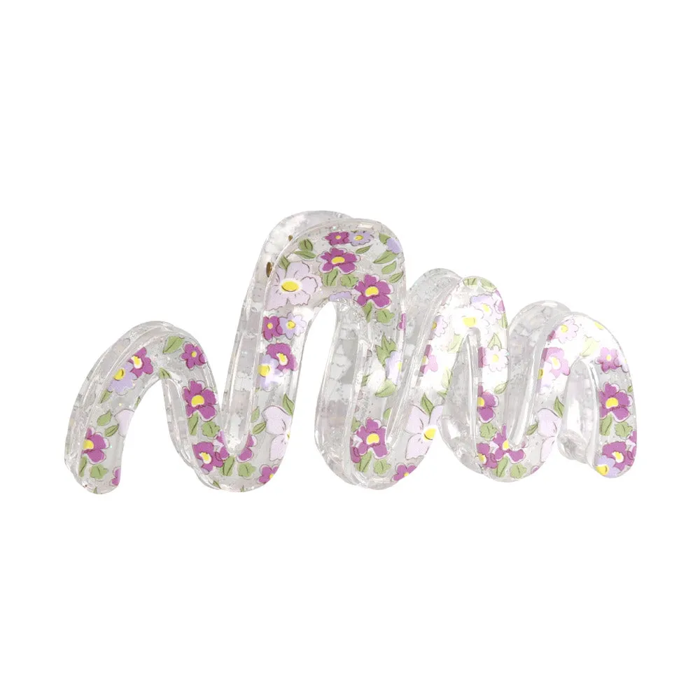 Floral Wave Hair Claw Clip