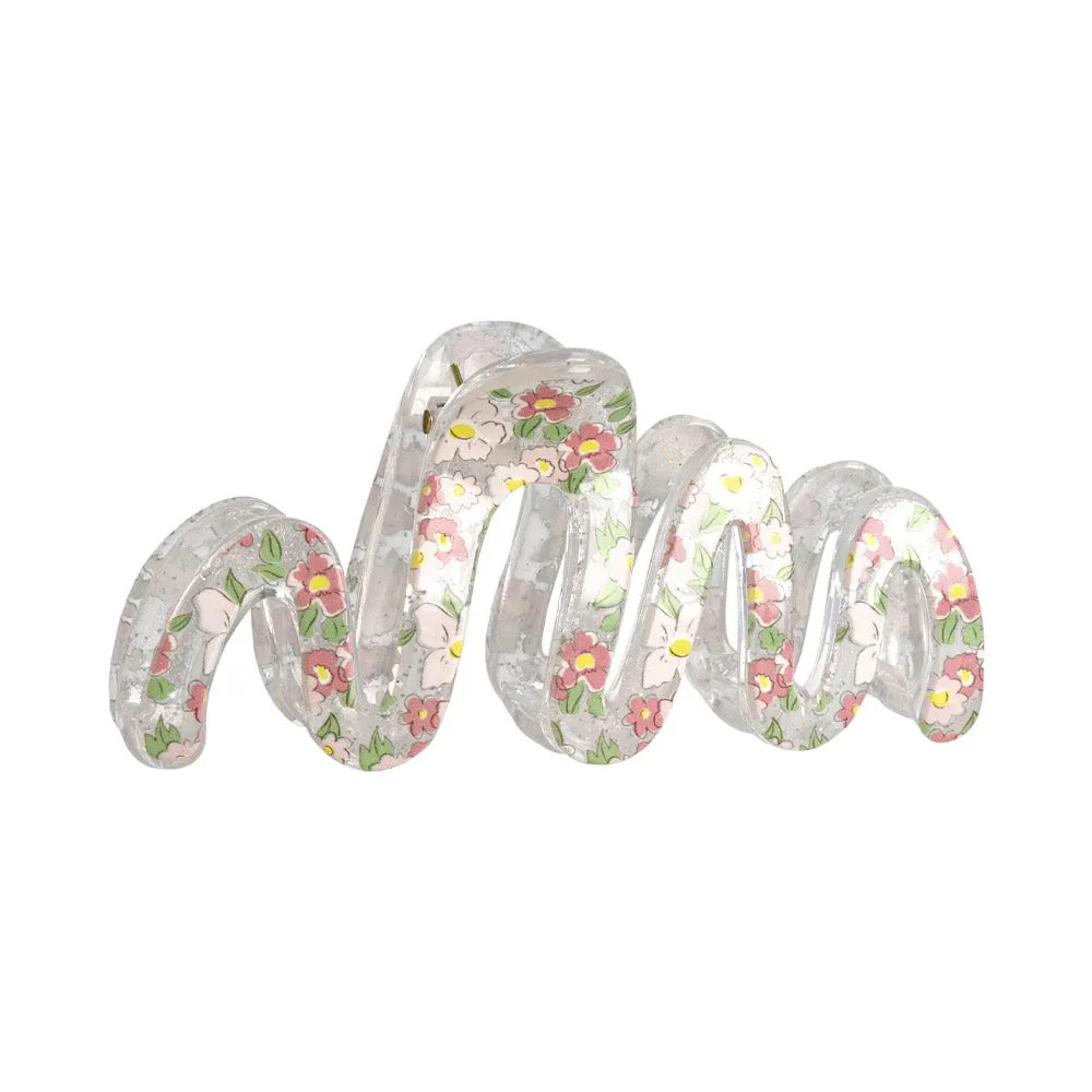 Floral Wave Hair Claw Clip