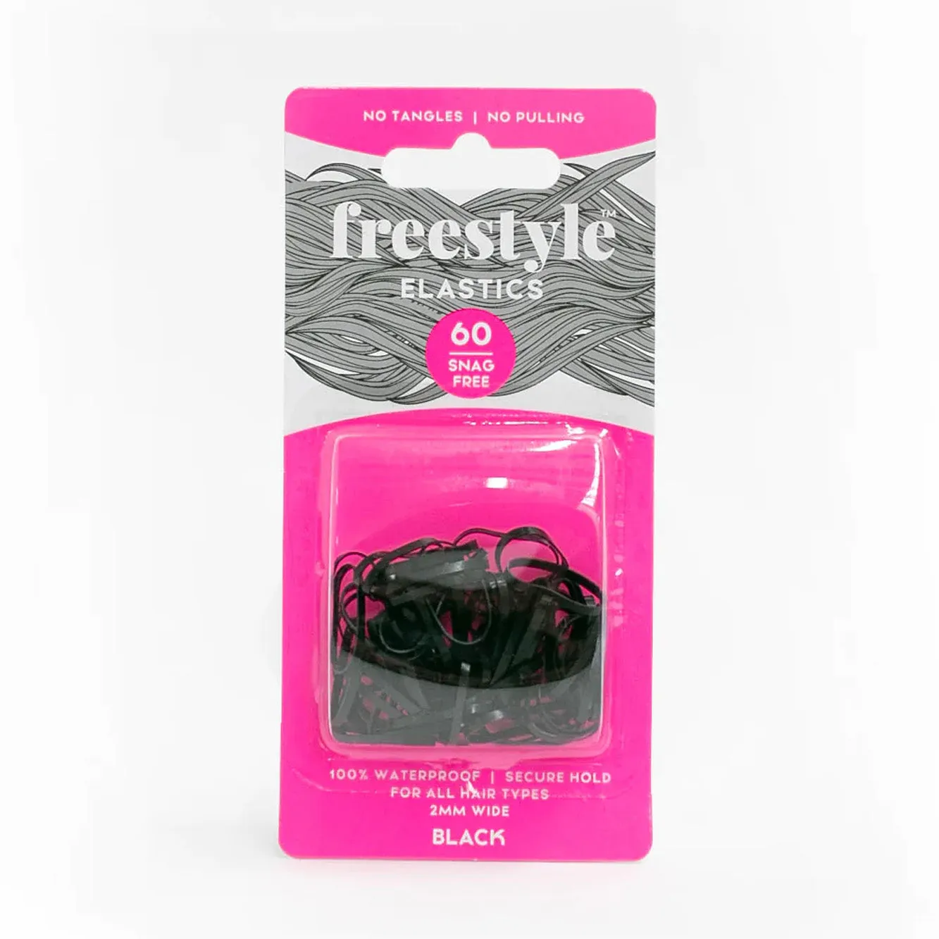 Freestyle Gliders Snag Free Hair Elastics 2mm 60pc - Black