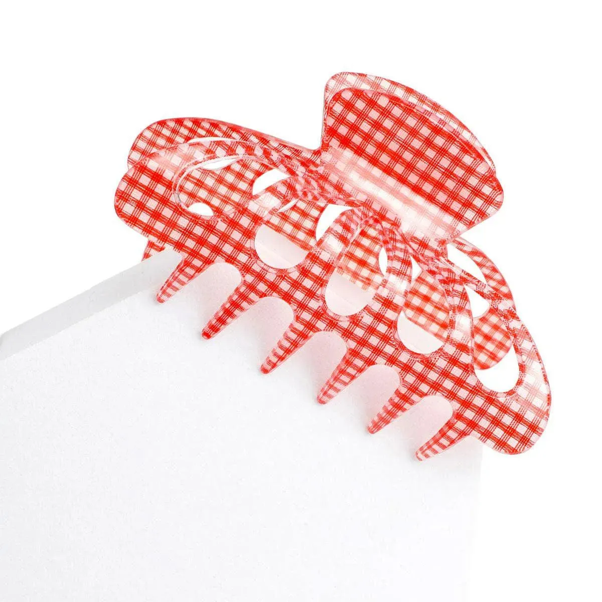 Get Effortless Style: Red Gingham Hair Claw Clip - Buy Now