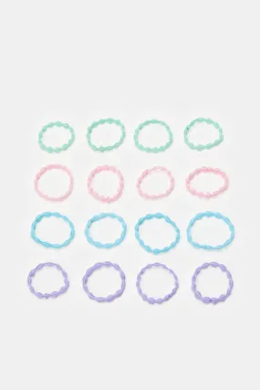 Girls Assorted Embellished Hair Tie Set (Pack of 16)