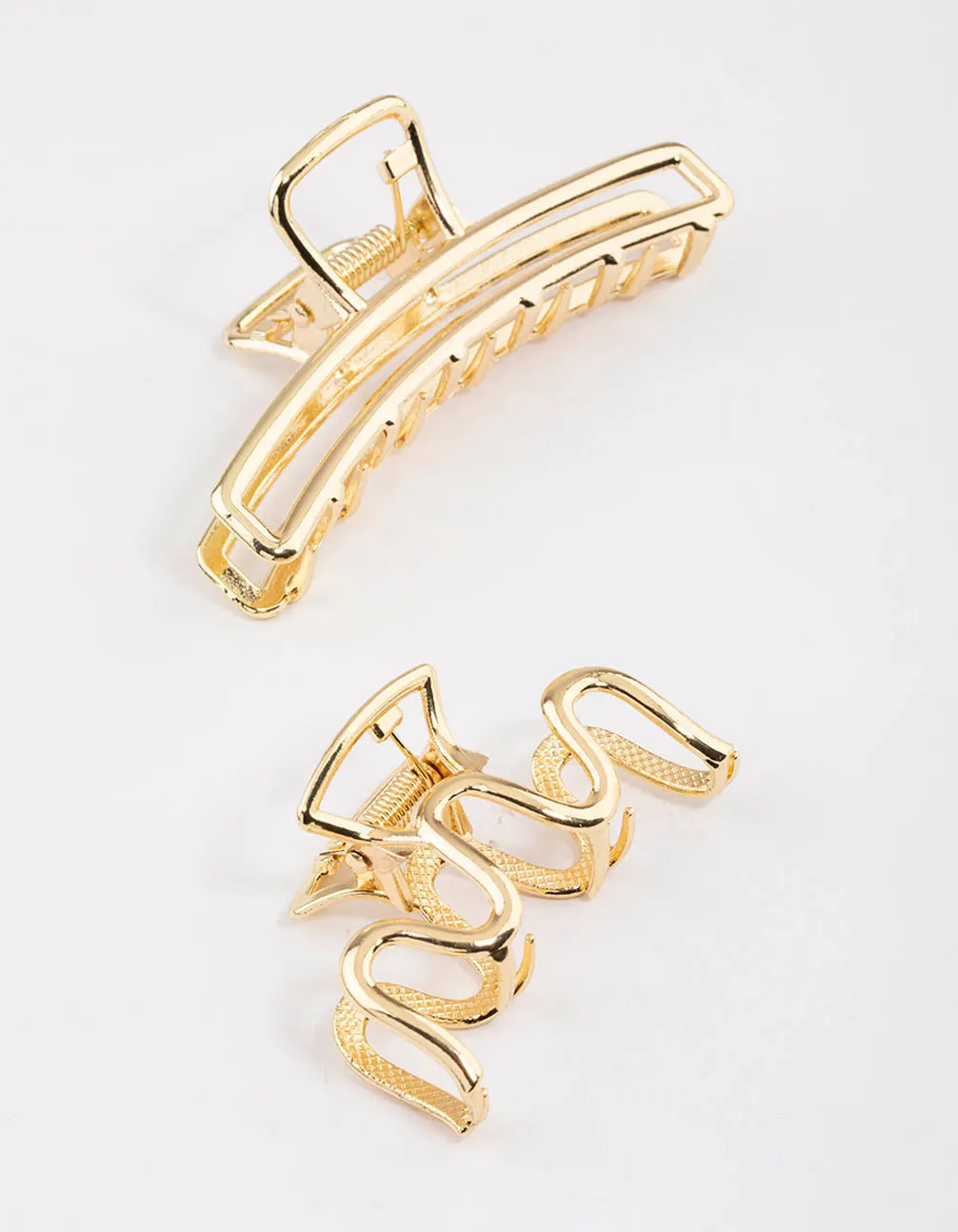 Gold Mini Swirly Hair Claw Clip Pack