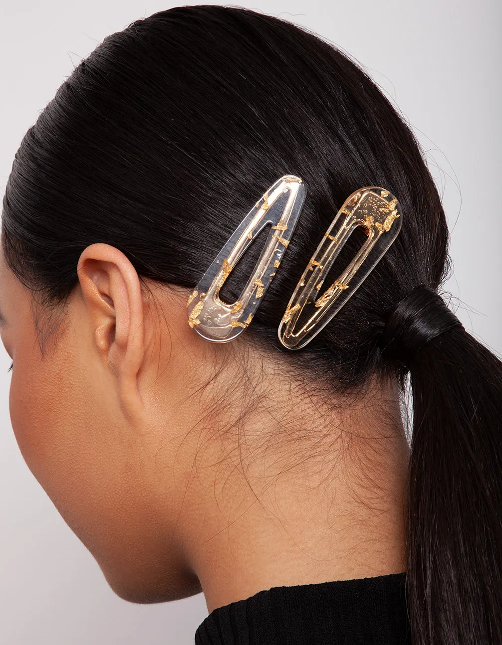 Gold Speckled Hair Clip Pack