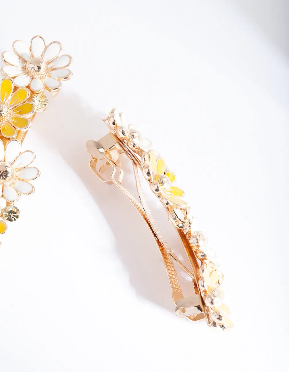 Gold Yellow Daisy Hair Clip Pack