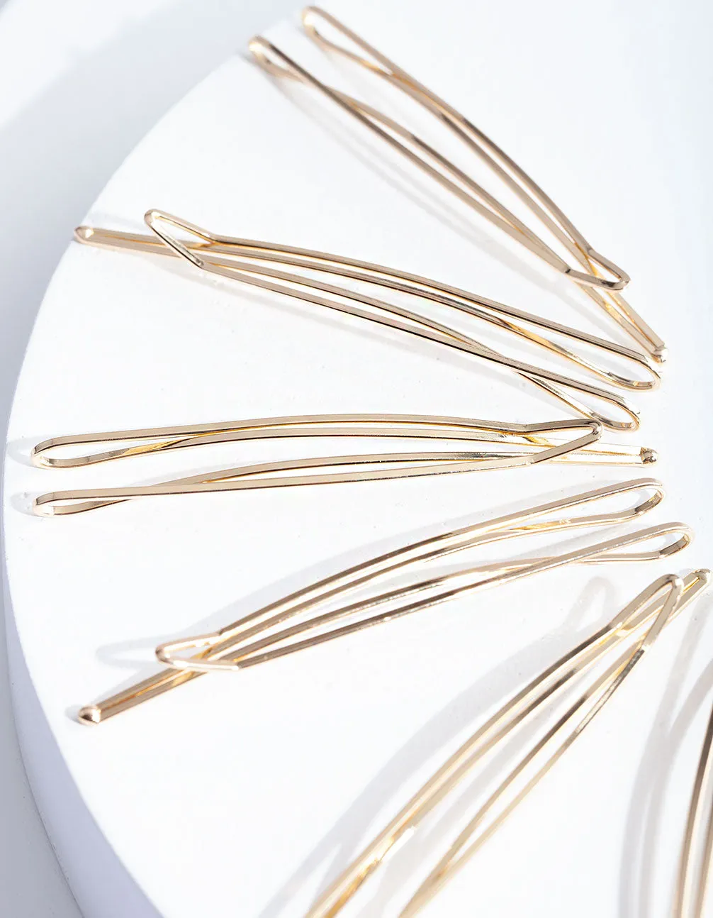 Gold Zig Zag Hair Slide 6-Pack