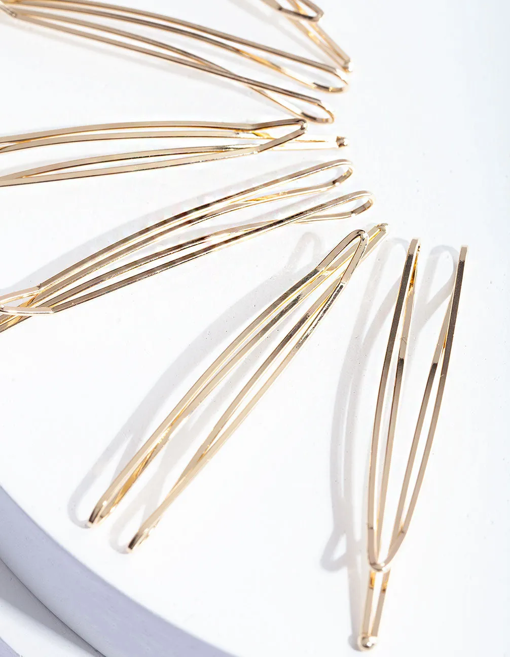 Gold Zig Zag Hair Slide 6-Pack