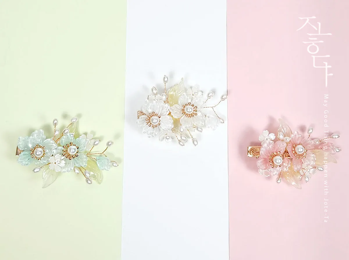 Graceful Two Blossoms Hair Pin (3 Colors)