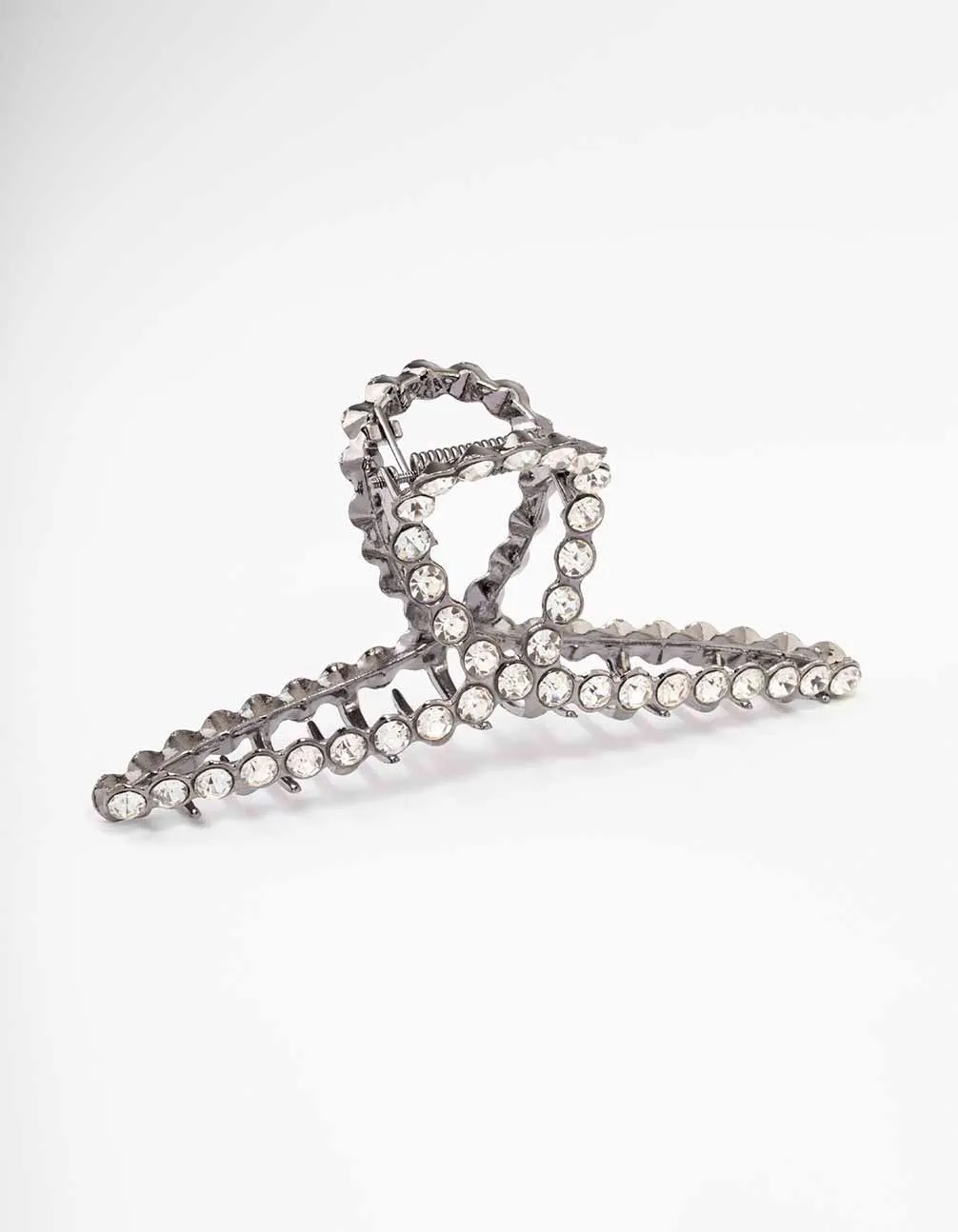 Gunmetal Diamante Twisted Hair Claw Clip