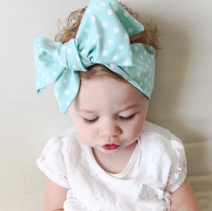 Hair tie baby lace bow hair accessories Headband Turban Hair Bands For Girls