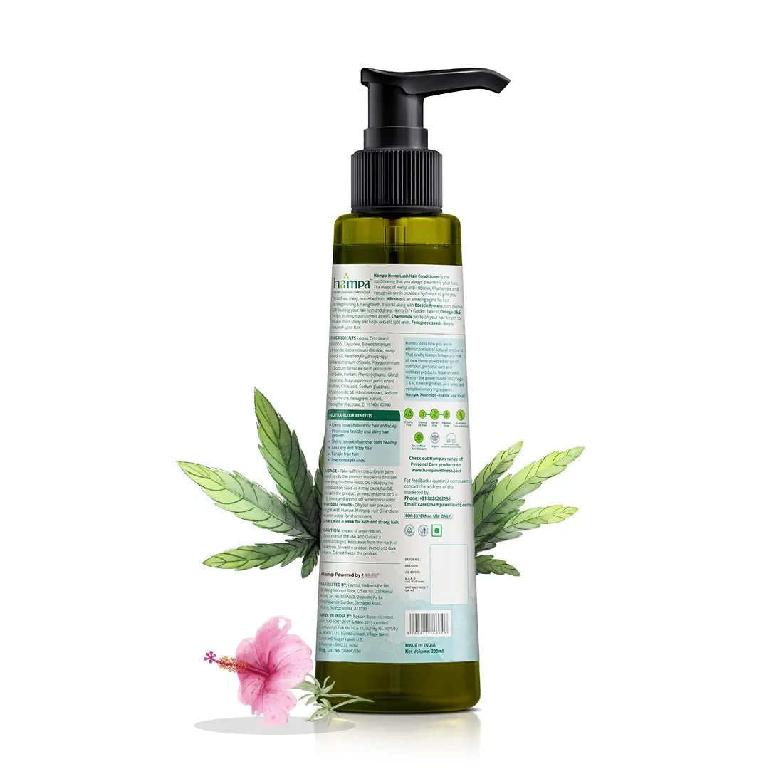 Hampa Wellness - Hemp Lush Hair Shampoo 200ml   Hemp Lush Hair Conditioner 200ml