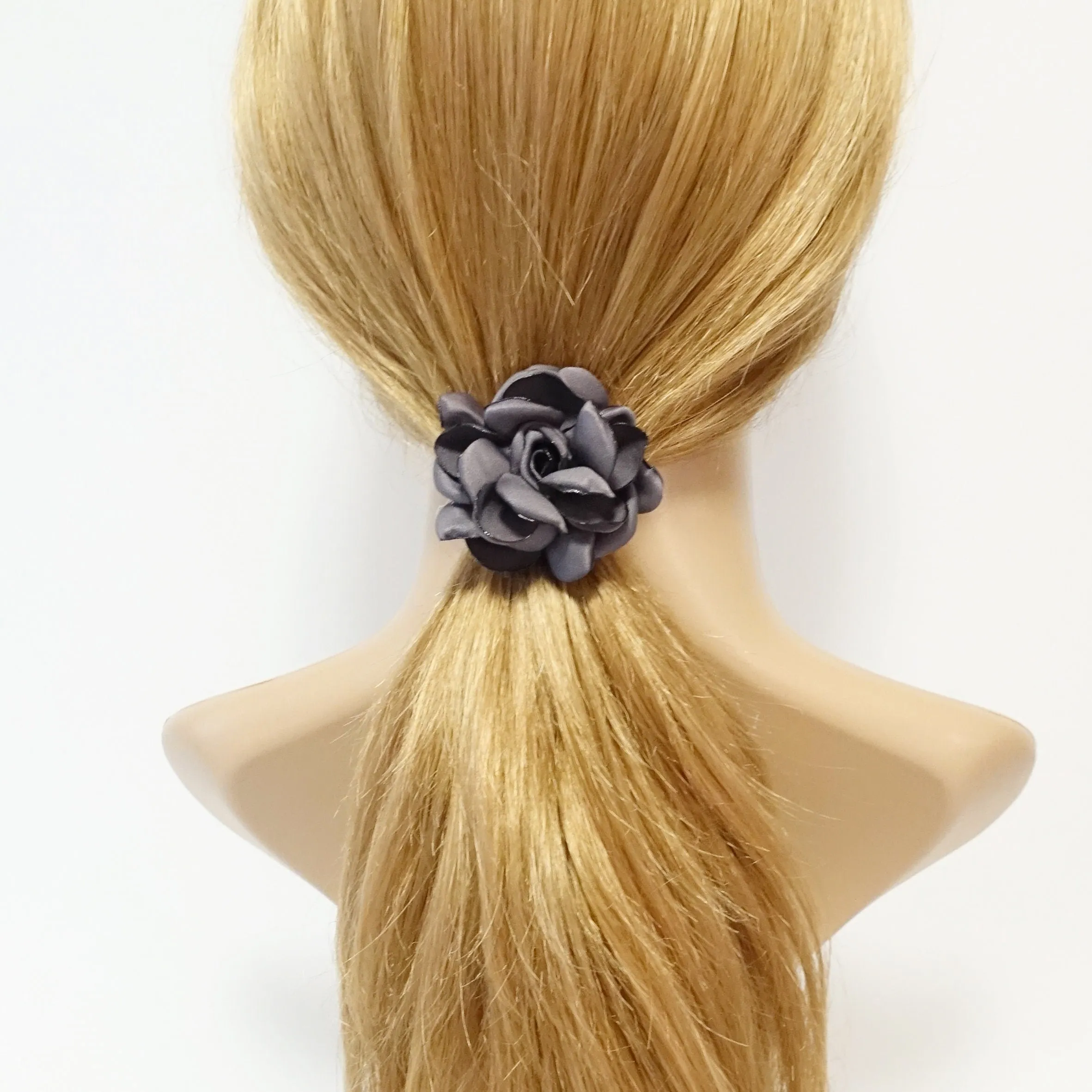 Handmade flower ponytail holder Simple Wild Rose Flower Elastic Ponytail Holder Women Hair Accessories