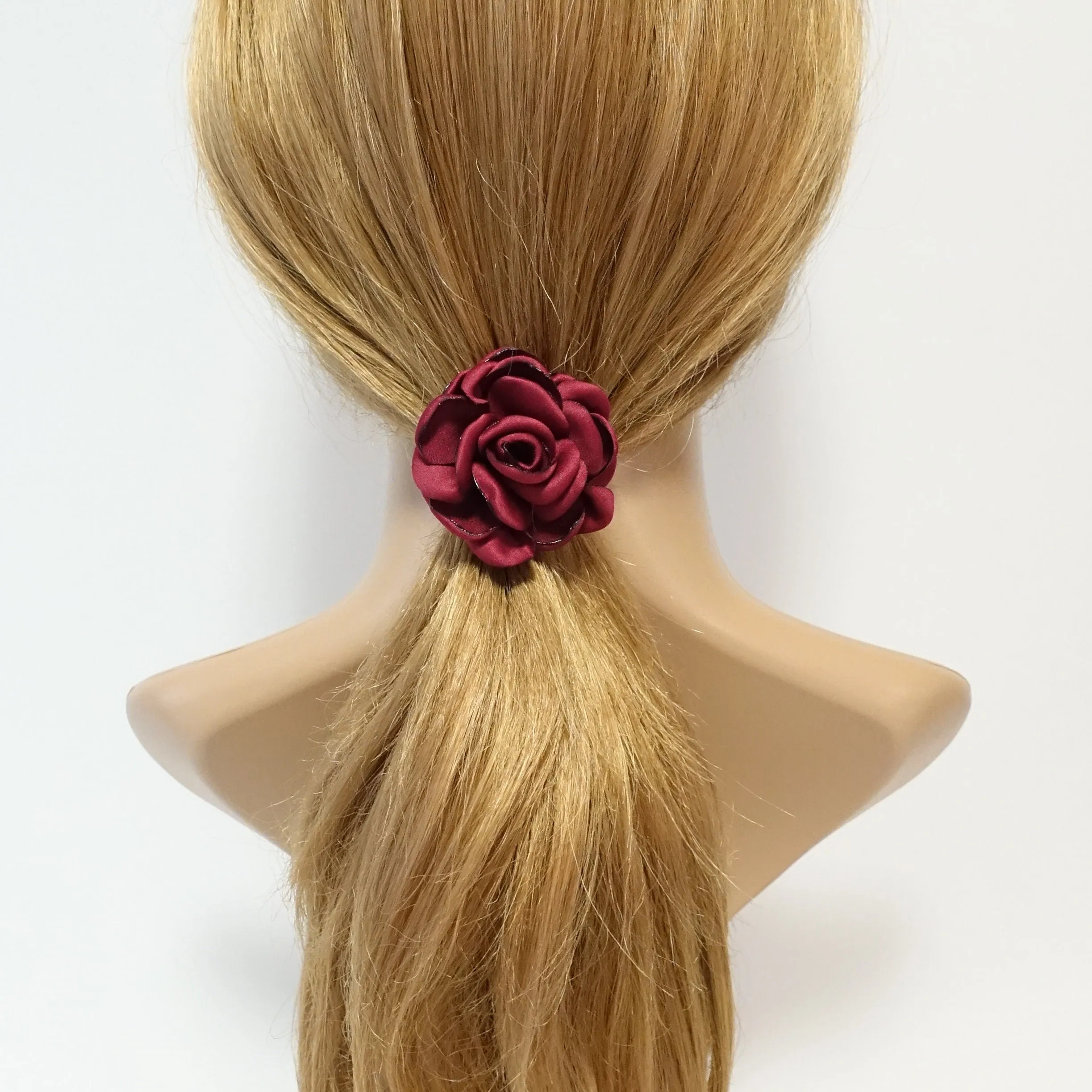 Handmade flower ponytail holder Simple Wild Rose Flower Elastic Ponytail Holder Women Hair Accessories