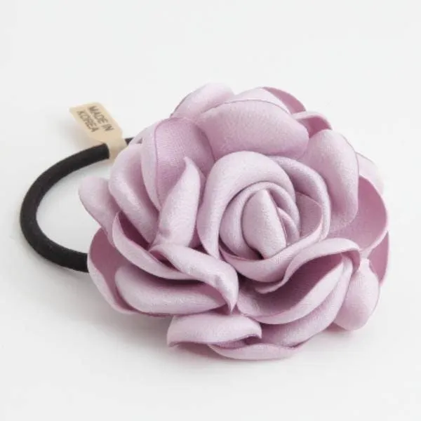 Handmade flower ponytail holder Simple Wild Rose Flower Elastic Ponytail Holder Women Hair Accessories