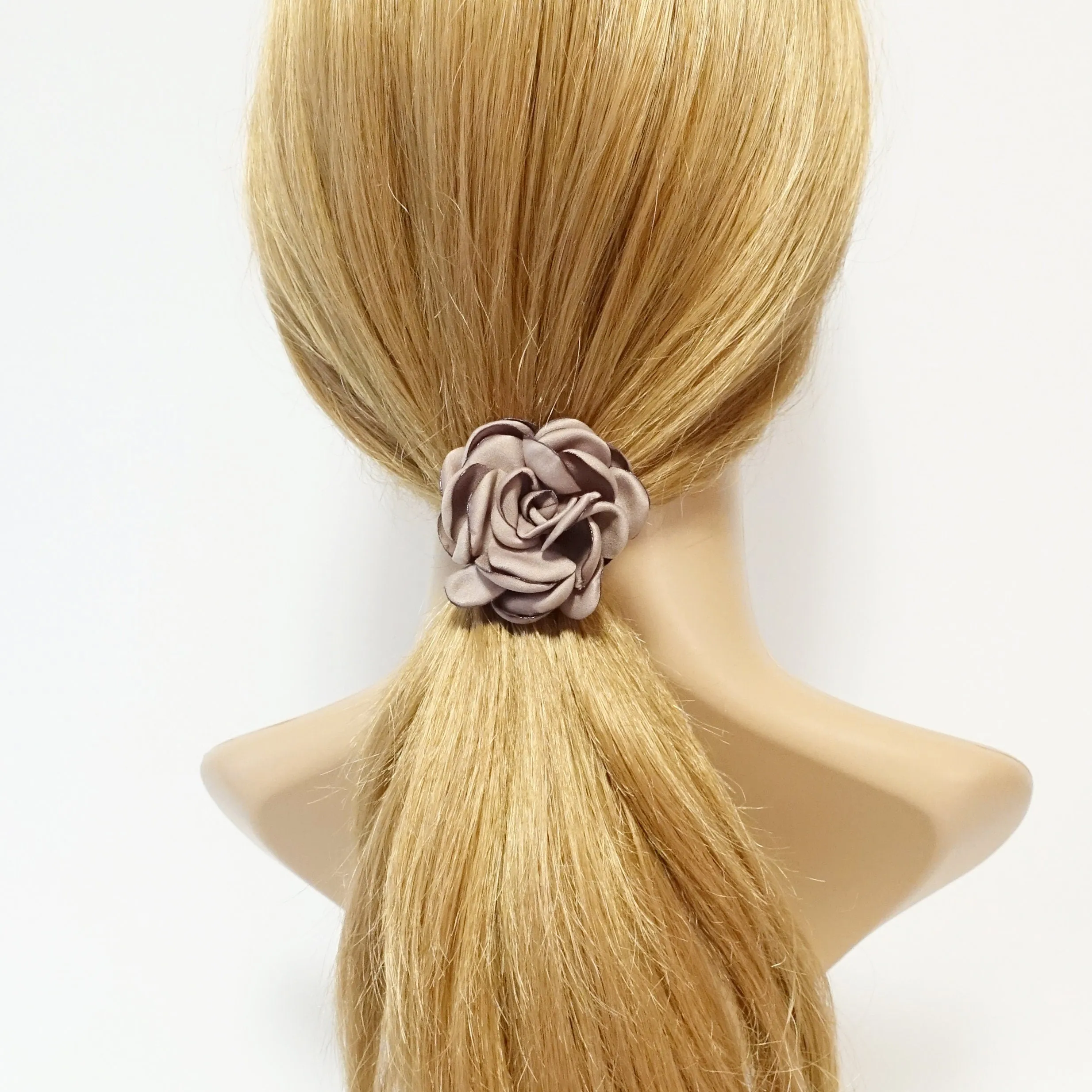 Handmade flower ponytail holder Simple Wild Rose Flower Elastic Ponytail Holder Women Hair Accessories