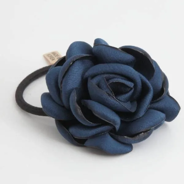 Handmade flower ponytail holder Simple Wild Rose Flower Elastic Ponytail Holder Women Hair Accessories