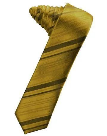 Harvest Maize Striped Satin Skinny Necktie