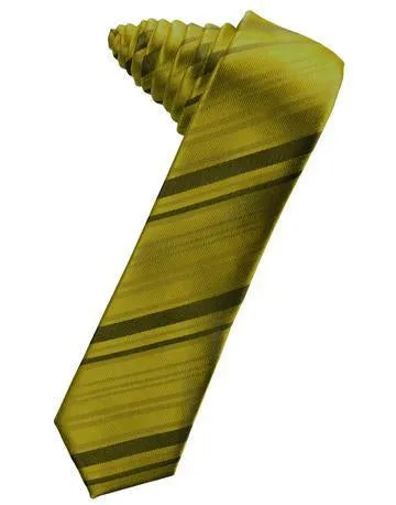 Harvest Maize Striped Satin Skinny Necktie