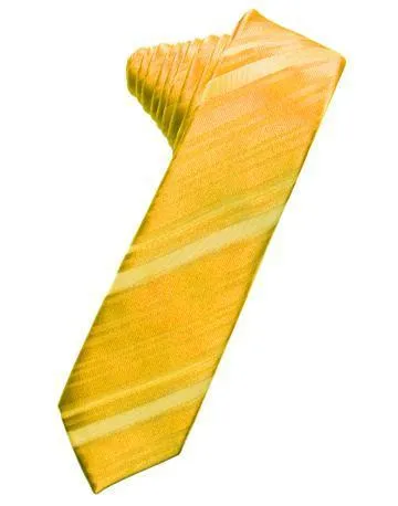 Harvest Maize Striped Satin Skinny Necktie