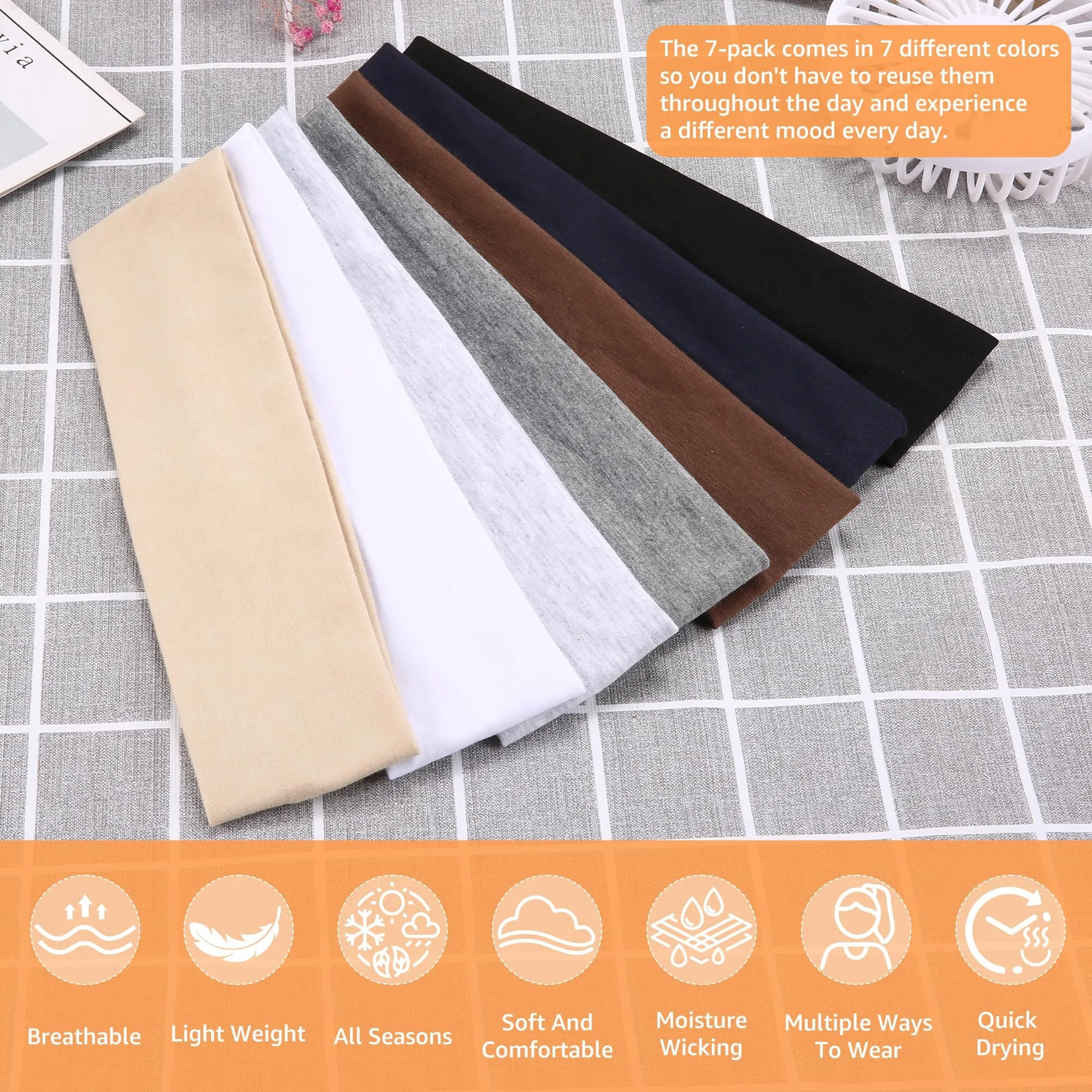 Headbands for Women Non Slip - 7PCS