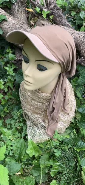 Headscarf For Woman | Visor Tichel | Hijab With Brim | Baseball Hat Scarf | Beach Hat | Sun Shade | Proudly Made in USA by Uptown Girl Headwear