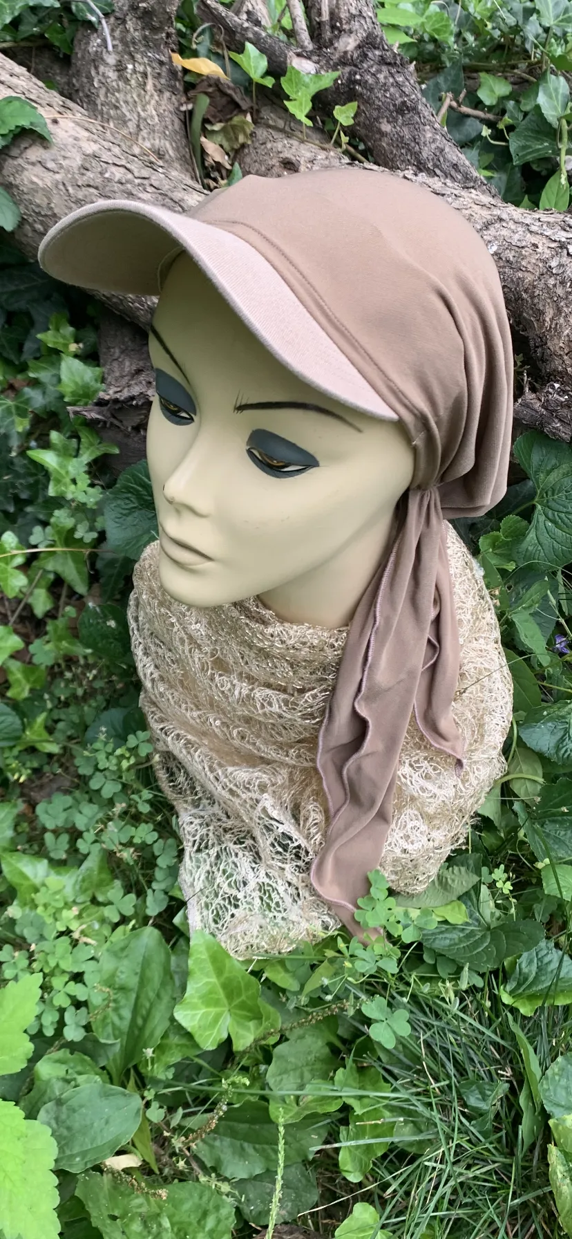 Headscarf For Woman | Visor Tichel | Hijab With Brim | Baseball Hat Scarf | Beach Hat | Sun Shade | Proudly Made in USA by Uptown Girl Headwear